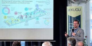 Dominik Unger von der Gewobag ED während seiner Präsentation auf den KUGU Days 2025. Foto: KUGU